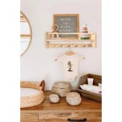 Resim Montessori Çocuk Bebek Odası Kitaplık Askılık Çok Amaçlı Duvar Rafı 