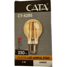 Resim Cata CT-4285 4W 2700K (Amber) E27 Duylu Rustik LED Ampul (2 Adet) 