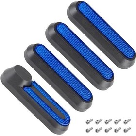 Resim Gajeena Elektrikli Scooter Dekoratif Kapağı Ve Yansıtıcı Şerit Seti - Su Geçirmez Plasti K - 4 Adet Kapağı + 10 Vida Siyah-mavi 