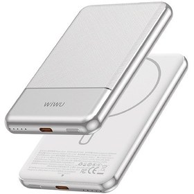 Resim Wiwu Wi-p088 Led Işık Göstergeli Pd 20w Kablosuz Powerbank 5000mah 15w Gümüş Gümüş 