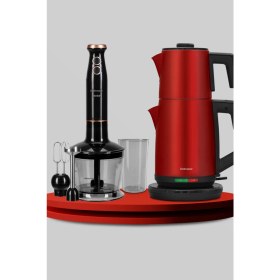 Resim Goldmaster Redline 32 Parça Parlak Kırmızı Avantajlı Elektronik Evlilik Paketi Elektrikli Mutfak Çeyiz Seti 