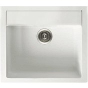 Resim Gradde Beyaz 51 x 56 Tek Göz Granit Eviye 