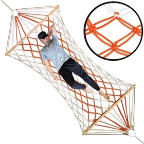 Resim Büyük Boy Hamak Çift Katlı Kalın Örme İpli File Salıncak 110x200cm Ürün Rengi Değişkenlik Gösterir Çok Renkli 