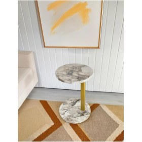 Resim C Sehpa – Mdf Üst Tablalı, Metal Gövdeli Yan Sehpa | Laptop Sehpası 