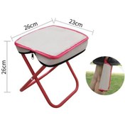 Resim Teltree Kırmızı Beyaz Çekirdekli Nylon Kumaş + Karbon Çelik Tamamen Katlanabilir Eldivenli Çanta Tipi Sandalye 28.5 26 26cm, 480g Kırmızı 