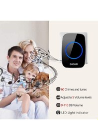 Resim Cacazi 300 Metre 2 Buton 2 Alıcı Kablosuz Kapı Zili Siyah 