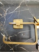 Resim İSAOĞLU YAPI Antik Gold Tuvalet Kağıtlığı Mat Gold Kağıtlık Antik Eskitme Aksesuar Tuvalet Kağıtlık 