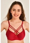 Resim Liza Kadın 1015 Çapraz Askılı Desteksiz Sütyen Kırmızı 80 Beden Kırmızı 