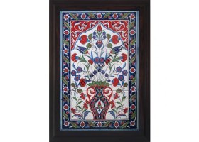 Resim Armada Çini 40x60 Cm ED 511 Saksılı El dekoru Çini Pano 