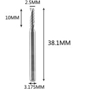 Resim 2Liyao SP1F-D2.5-L10 1 Adet Aaaaa 3D Cnc Router Bit Gravür Kesim 3.175/4/6 Shank Tek Flüt Freze Kesici Spiral Uçlu Değirmen Ağaç Işleme Alüminyum (Yurt Dışından) 