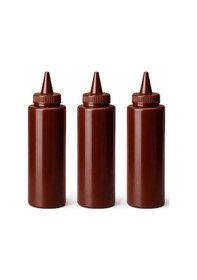 Resim Sosluk Sıkma Şişesi 3 Adet 1000 Ml Bpa Free Barbekü/çikolata Sos Şişesi Endüstriyel Kullanım Kahverengi 
