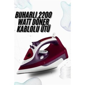 Resim GIGA Buharlı Kablolu Ütü 2200 Watt Kireçlenme Önleyici Şok Buharlı 