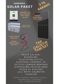 Resim Spower 24 Volt 3000 Watt Set Tam Sinüs Smart Inverter Mppt-322 