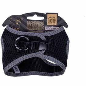 Resim Doggie Havalı Dokuma Reflektör Küçük Irk Köpek Göğüs Tasması Xxxsmall Siyah 22-26 Cm 