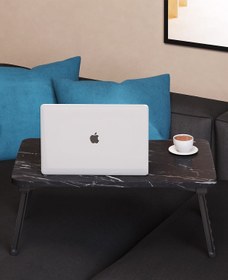 Resim interGO Renkli Laptop Sehpası Katlanabilir Yatak Koltuk Üstü Kahvaltı Bilgisayar Sehpası - Siyah 
