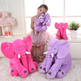 Resim Elephant Plush Toys Comforting Pillow Sleeping Children's Doll - Grey / 28x33cm 