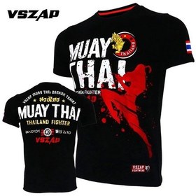 Resim Snapbuyerkek Muay Thai T-shirt Spor Koşu Fitness Mma Boks Eğitim Gömleğikoyu Gri Koyu Gri 