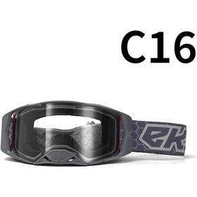 Resim Ccgloball Motosiklet Arazi Gözlüğü Gözlük Bisiklet Gözlüğü C16 Gri Çerçeve Şeffaf Film 