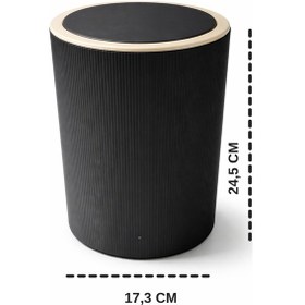 Resim 7 Litre Modern Tarz Çöp Kovası Dayanıklı Plastik Malzeme Siyah 