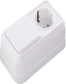Resim STOREMAX Üstü İkili Anahtar Topraklı Priz Beyaz 1157054 