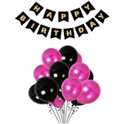 Resim Siyah Karton Üzeri Gold Altın Yaldızlı Happy Birthday Yazılı Doğu 