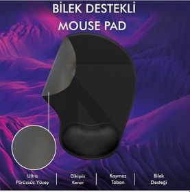 Resim MP01 - Siyah Elips Bilek Destekli Konforlu Kaymaz Taban 