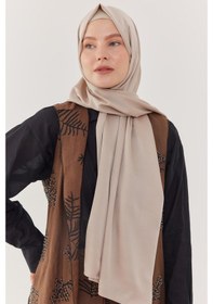 Resim Mirsoy Scarf Kum Saten Şal - Bej Bej 