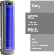 Resim Goldenqian Yeni Duvara Monte Klima Fanı Sessiz Ev Şarj Edilebilir Kule Fanı Dikey Masaüstü Hava Soğutucu Yatak Odası Oturma İçin Grey 