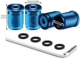 Resim Kilitlemeli Sibop Kapağı Alyanlı Sibop Kapağı Araba Motosiklet Bisiklet Metal Sıkmalı Mavi 4 Lü Set 