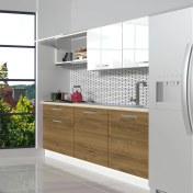 Resim Decoraktiv Naturel 160 MDF Hazır Mutfak Dolabı - Tezgah Dahil - Pera - Beyaz 