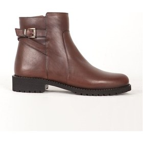 Resim Kadın Comfort Fermuarlı Tokalı Günlük Bot Gerçek Deri Br 06035 Taba Null Taba 