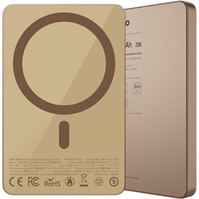 Resim Recci Magsafe Powerbank Recci RP33 PD 20W Ultra İnce Led Göstergeli Hızlı Şarj Özellikli 15W 5000mAh Gold 