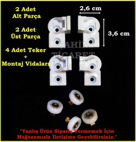 Resim Duşakabin Plastik Kapı Yedek Parçası + Tekeri Beyaz 