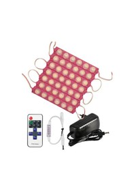 Resim 20 Adet 12 Volt 6 Watt 6 Lensli Pembe 3030 Smd Led Modül 12a Tek Renk Rf Dimmer 3a Priz Tipi Adaptör 