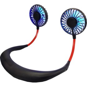 Resim Yue Store Yaratıcı Mini Asılı Boyun Tipi Fan Açık LED Fan Siyahı (Yurt Dışından) 