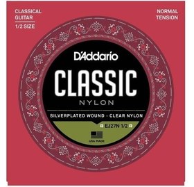 Resim D'Addario EJ27N 1/2 Classics Serisi Klasik Gitar Tel Seti (1/2 Ölçek - Normal Tension - Gümüş Sarım) 