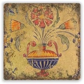Resim Oscar Stone Decor Doğaltaş Baskılı Bardak Altlığı Tile Desen Dsn22-4 
