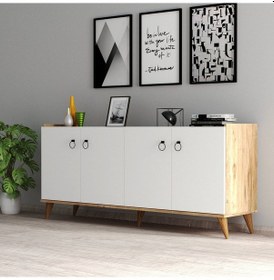 Resim Tanmob Modern Konsol Beyaz - Çam - Ksl0103 