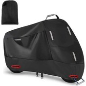 Resim Motosiklet Koruması 210d Oxford, Su Geçirmez Günes Koruma, 4 Yansıtıcı Çubuk, Xxl Büyüklük, Rüzgar Direnci, Taşınabilir Çanta 