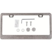 Resim Cloudstore Beyaz Kristal Tasarımlı Paslanmaz Çelik Kare Delikli Plaka Çerçevesi - Paslanmaz Sağlam Vida Başlıkları Kolay Montaj 