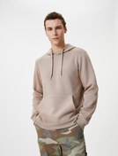 Resim Kapşonlu Sweatshirt Kanguru Cep Detaylı Uzun Kollu Şardonlu 