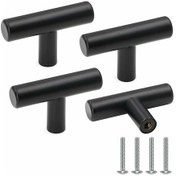 Resim Mobilya Topuzu, Siyah Paslanmaz Çelik Dolap Kapı Kolu, Vidalı Vintage Çekmece Topuzları, Ev Dekorasyonu İçin, 4 Parça 