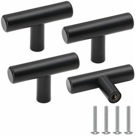 Resim Mobilya Topuzu, Siyah Paslanmaz Çelik Dolap Kapı Kolu, Vidalı Vintage Çekmece Topuzları, Ev Dekorasyonu İçin, 4 Parça 