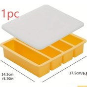 Resim Chuangyinshop Sarı Dondurucu Tepsileri Kapaklı - Dayanıklı Yemek Saklama Kapları Çorba Sos 