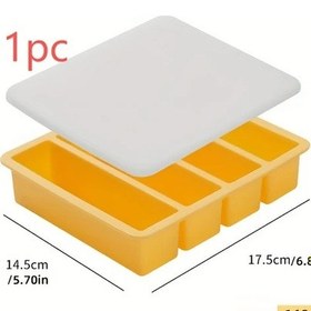 Resim Chuangyinshop Sarı Dondurucu Tepsileri Kapaklı - Dayanıklı Yemek Saklama Kapları Çorba Sos 