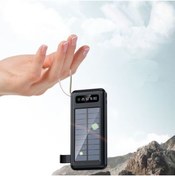 Resim ACL Solar 10.000 Mah Güneş Enerjili Led Işıklı Powerbank Şarj Aleti 2x Usb Çıkışlı Mikro Typc Lıghtnıng 