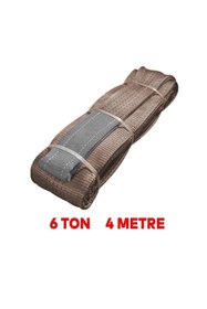 Resim Badem10 Sapan Polyester Spanzet 6 Ton 4 Metre Kahve Sağlam Yük Kaldırma Taşıma İndirme Halat 