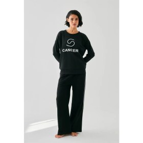 Resim Moda Kadın Siyah Yengeç Burcu Oversize 2 Iplik Eşofman Ev Giyim Takımı Beruflic 