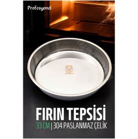 Resim NURTON Çelik Fırın Tepsisi 33 cm 304 Paslanmaz Çelik - 4402935122-6769 