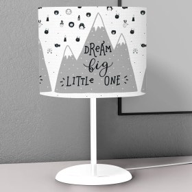 Resim instababyrooms Gri Dağlar Desenli Çocuk Odası Dijital Baskılı Çocuk Odası Masaüstü Abajur Avize 